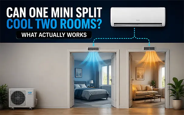 Can one mini split cool two rooms with a dual-zone mini split system