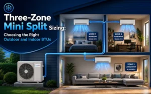 Three-Zone Mini Split Sizing: Indoor & Outdoor BTU Guide