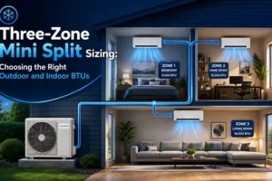Three-Zone Mini Split Sizing: Indoor & Outdoor BTU Guide