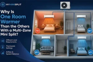 One room warmer than others in a home with a multi-zone mini split system