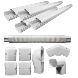 Decorative PVC Line Cover Kit for Mini Split Air Conditioners & Heat Pumps - 24000 BTU and above (4"x3")